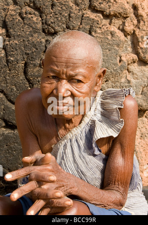 Burkina Faso. Lobi country. Elderly woman. Stock Photo