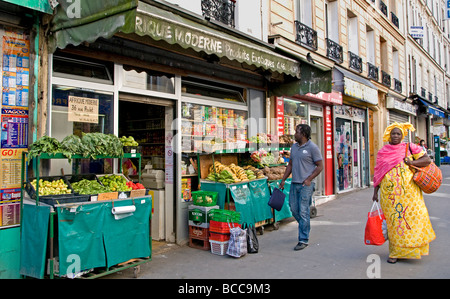 Barbes Rochechouart african arab quarter district of Paris. Stock Photo