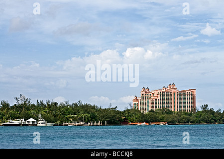 View of the Atlantis resort on Paradise island in Nassau, Bahamas Stock Photo