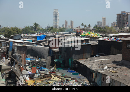 The notorious Dharavi slum Stock Photo