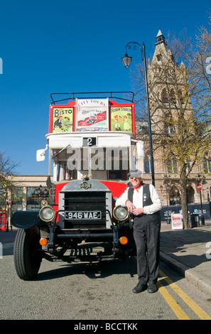 Chester Heritage Tours Tour Bus & Chester Town Hall, Chester, Cheshire, England, UK Stock Photo