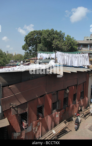 Dhobi Ghat open air laundry, Mumbai, India. Stock Photo