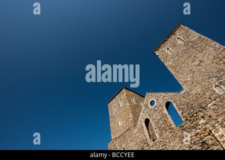 Reculver Castle Towers and Roman Fort in South-East Kent. Stock Photo