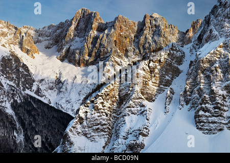 SKRLATICA MOUNTAIN in winter from the Visic Pass. Triglav National Park. Julian Alps. Gorenjska. Slovenia Stock Photo