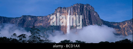 Angel Falls and mist. Highest waterfall in the world. Canaima National Park. Venezuela. South America. Stock Photo