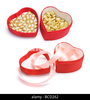 Chocolate Heart Lollies in Gift Box Stock Photo