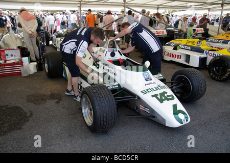 A 1982 Williams-Cosworth FW08 Formula One car, driven by Keke Rosberg, on display at the Goodwood Festival of Speed, July 2009. Stock Photo