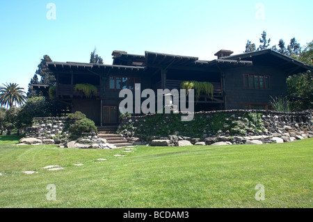 Backyard view of Gamble House in Pasadena. Stock Photo