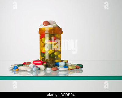 assorted pills medicine Stock Photo