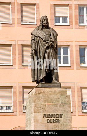 Nuremberg statue of Albrecht Durer, Northern Renaissance era painter and engraver Stock Photo