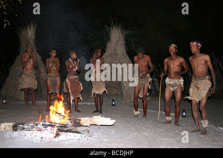 Hei / Omn (Etosha San) Bushmen Dancing Taken at Treesleeper Camp, Namibia, Africa Stock Photo