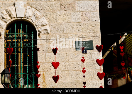 Beautiful architecture and design in the beautiful German colony neighborhood in Jerusalem, Israel. Stock Photo