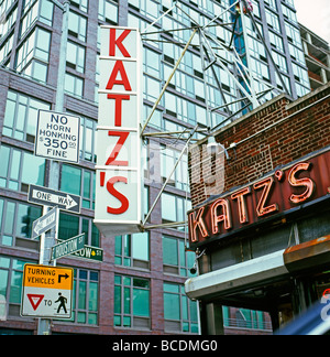 Katzs Jewish Delicatessen sign on the Lower East Side in New York City USA  KATHY DEWITT Stock Photo