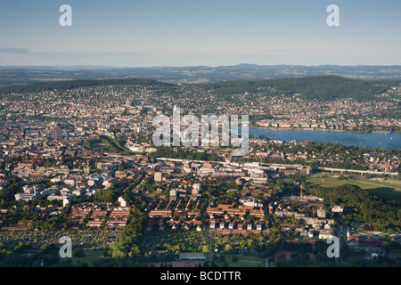 aerial view of zurich city taken from uetliberg on a clear day Stock Photo