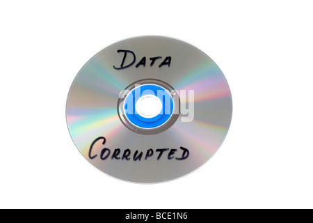 Compact disk with corrupted data. Stock Photo