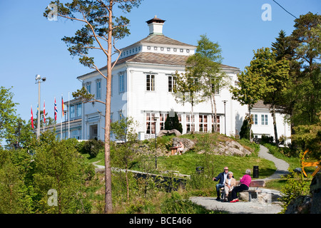 Restaurang on the top of Floyen in Bergen Norway Stock Photo