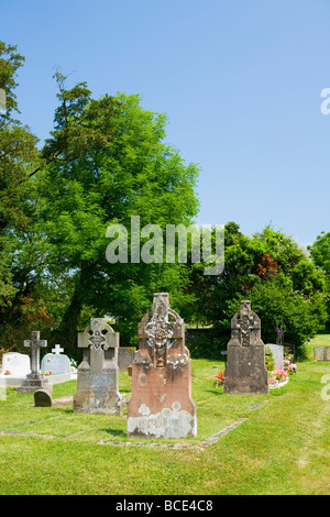 St Richard's Catholic church cemetery in summer, Slindon, West Sussex. UK Stock Photo