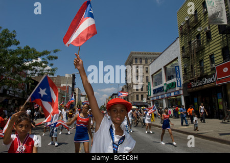 The Brooklyn Puerto Rican Day Parade marches through the Bushwick neighborhood of Brooklyn in New York Stock Photo