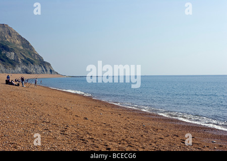 England, Dorset, Seatown.  The pebble beachs of the UNESCO Heritage Area of the Jurassic Coast near Seatown. Stock Photo