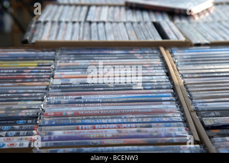 Second hand DVDs for sale in a Blockbuster Video store, Suffolk 