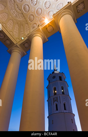 Lithuania, Vilnius, Cathedral and Belfry Tower Stock Photo