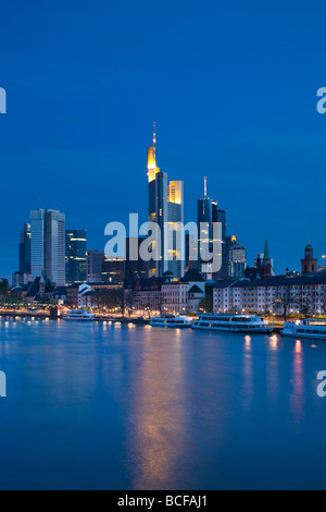 Germany, Hessen, Frankfurt-am-Main, Financial District & Main River Stock Photo