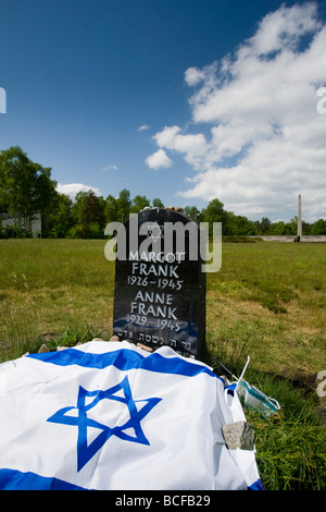 Germany, Lower Saxony, Bergen-Belsen WW2 concentration camp memorial, memorial to Anne Frank and her sister Stock Photo