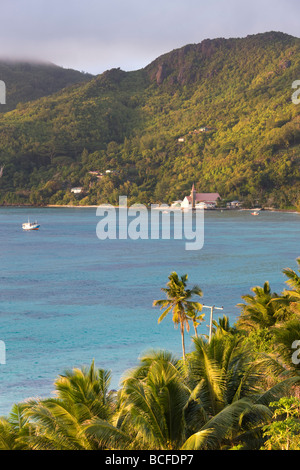 Seychelles, Mahe Island, Anse Royale, view from the Le Relax Hotel ...