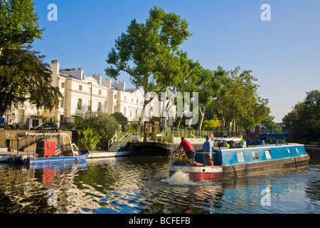 England, London, Maida Vale, Little Venice, Canal boats Stock Photo