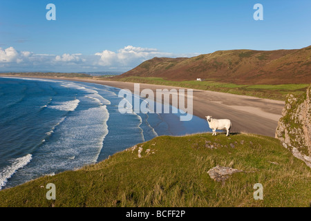 UK, Wales, Glamorgan, Gower Peninsula, Rhossilli Bay Stock Photo