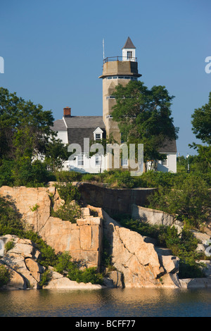 USA, Massachusetts, Cape Ann, Rockport, Halibut Point State Park, WW2 submarine lookout tower Stock Photo