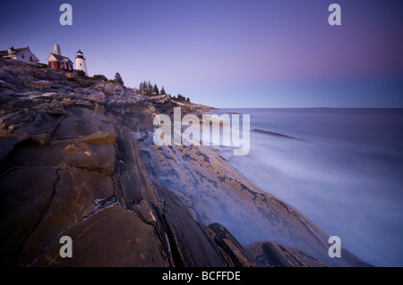USA, Maine, Pemaquid Point Lighthouse Stock Photo