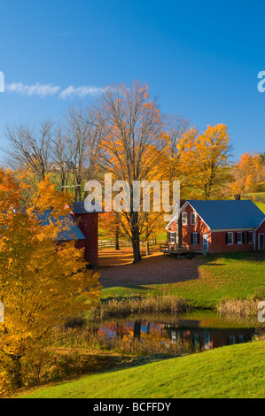 North America, USA, Vermont, Woodstock. A view of a cemetery surrounded ...