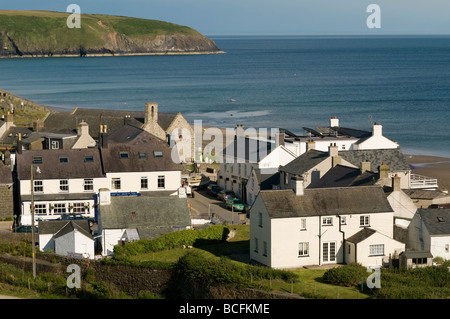 Summer evening at Aberdaron village on the coast of the Lleyn Peninsula Gwynedd north Wales UK Stock Photo