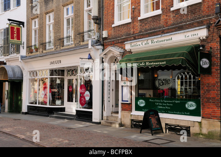 Tatties cafe and Jaeger shop in Trinity Street Cambridge England UK Stock Photo