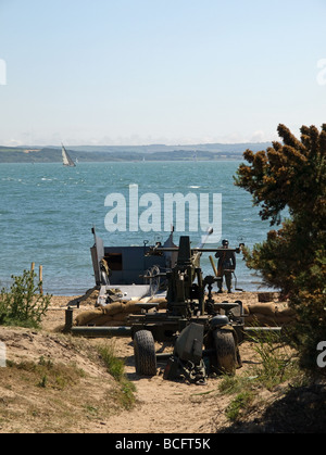 D-Day landing re-enactment at Lepe Country Park Hampshire UK during the D-Day remembrance weekend Stock Photo