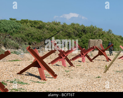 D-Day landing re-enactment at Lepe Country Park Hampshire UK during the D-Day remembrance weekend Stock Photo