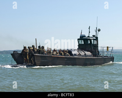 D-Day landing re-enactment at Lepe Country Park Hampshire UK during the D-Day remembrance weekend Stock Photo