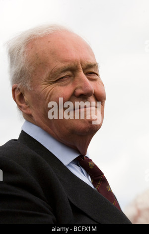 Tony Benn, the former Labour politician visits the 2009 Durham Miners Gala. Stock Photo