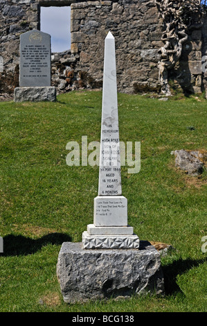 Gravestones. Cill Chriosd, Strath Suardal, Isle of Skye, Inner Hebrides, Scotland, United Kingdom, Europe. Stock Photo