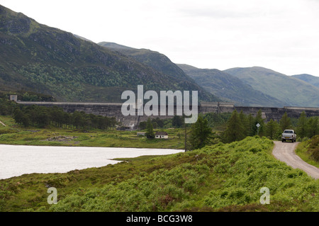 Mullardoch dam, part of the Affric-Beauly hydro-electric power scheme, Scotland. Stock Photo