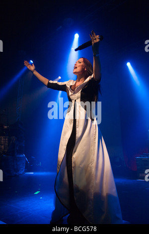 BUDAPEST JUNE 20 Tarja Turunen and her band performs on stage at PeCsa June 20 2009 in Budapest Hungary Stock Photo