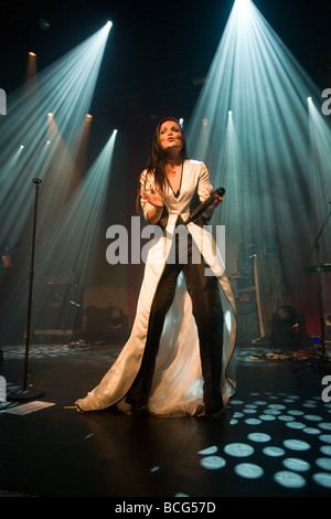 BUDAPEST JUNE 20 Tarja Turunen and her band performs on stage at PeCsa June 20 2009 in Budapest Hungary Stock Photo