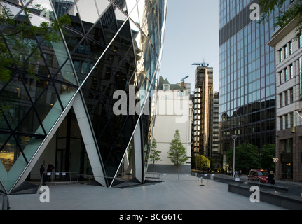 Gherkin building in London with Lloyds in background Stock Photo