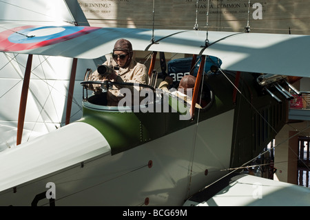 Life-like figures, (manikins) in a Curtiss Jenny bi-plane United States Marine Corps Museum in Quantico Virginia Stock Photo