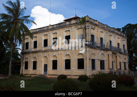 French Colonial Architecture in Kampot Stock Photo