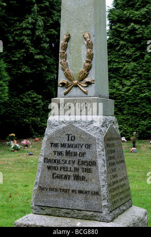 War memorial, Baddesley Ensor, Warwickshire, England, UK