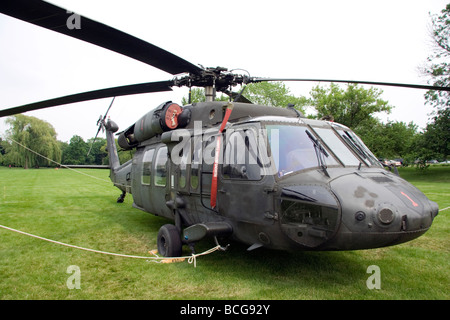 US Army Sikorsky UH-60 Black Hawk. At Cantigny park. Stock Photo