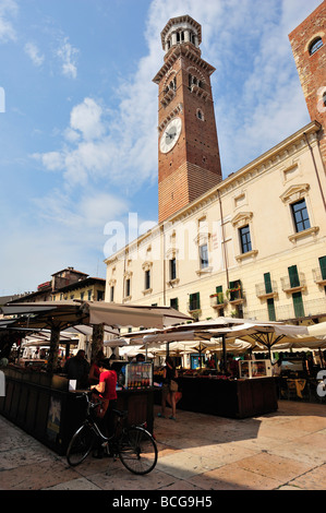 Piazza delle Erbe, Verona, Province of Verona, Veneto, Italy Stock Photo
