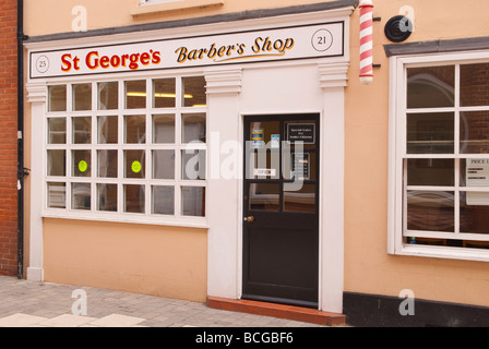 St Georges Barbers shop store in Norwich Norfolk Uk Stock Photo